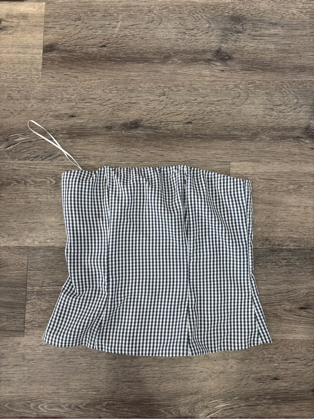 Black & White Gingham Strapless Camisole